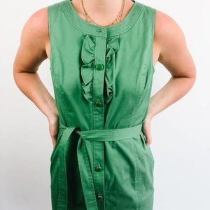 Vintage Inspired Green Belted Dress 10
